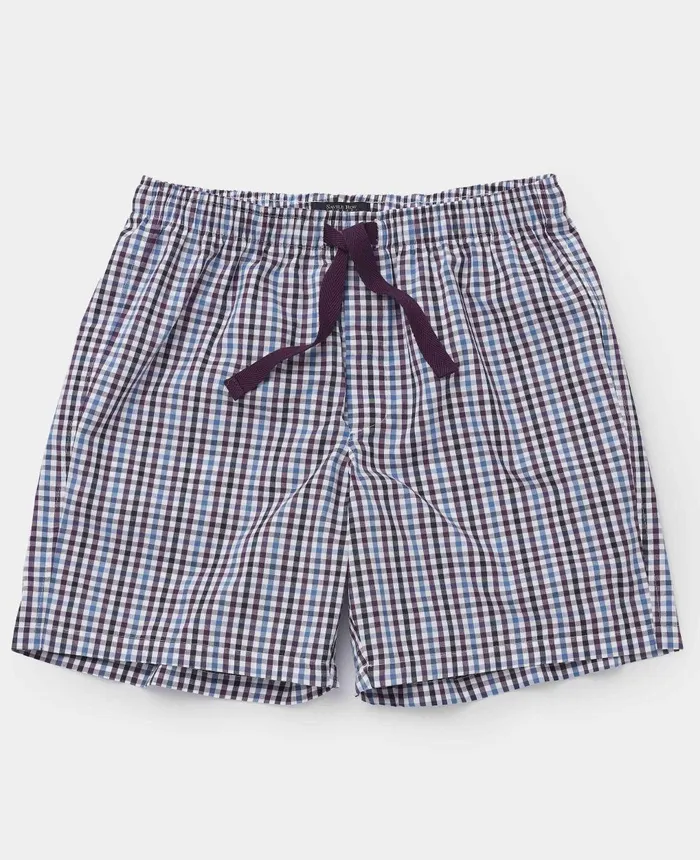 Savile Row Company Blue Multi Check Cotton Lounge Shorts Blue Multi Check Men Lounge Shorts Savile Row Company Blue Multi Check Cotton Lounge Shorts Blue Multi Check Men Lounge Shorts