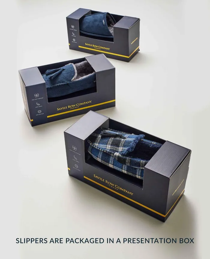 Savile Row Company Chocolate Microsuede Moccasin Slippers Chocolate Men Slippers