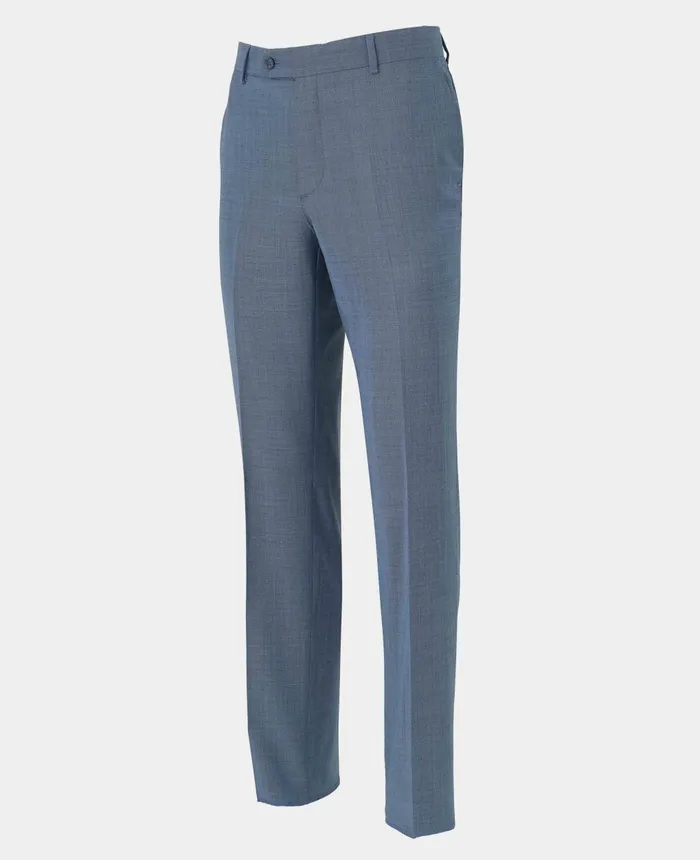 Savile Row Company Denim Navy Wool Blend Suit Trousers Men Suit Trousers