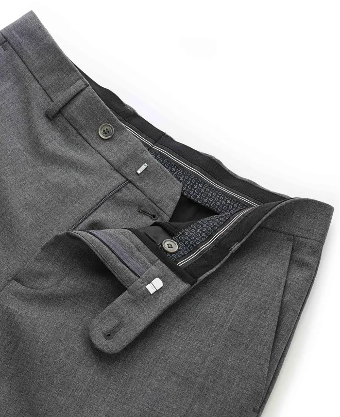 Savile Row Company Denim Navy Wool Blend Suit Trousers Men Suit Trousers