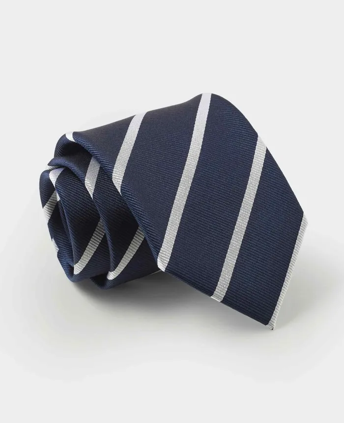 Savile Row Company Navy White Wide Stripe Silk Tie Navy White Stripe Men Silk Ties Savile Row Company Navy White Wide Stripe Silk Tie Navy White Stripe Men Silk Ties