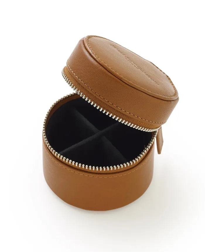 Savile Row Company Tan Leather Cufflink Storage Box Men Leather Goods