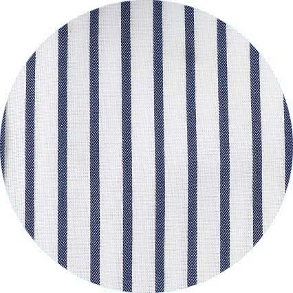 Savile Row Company White Navy Stripe Classic Fit NonIron Shirt 8211 Single Cuff Men NonIron Shirts