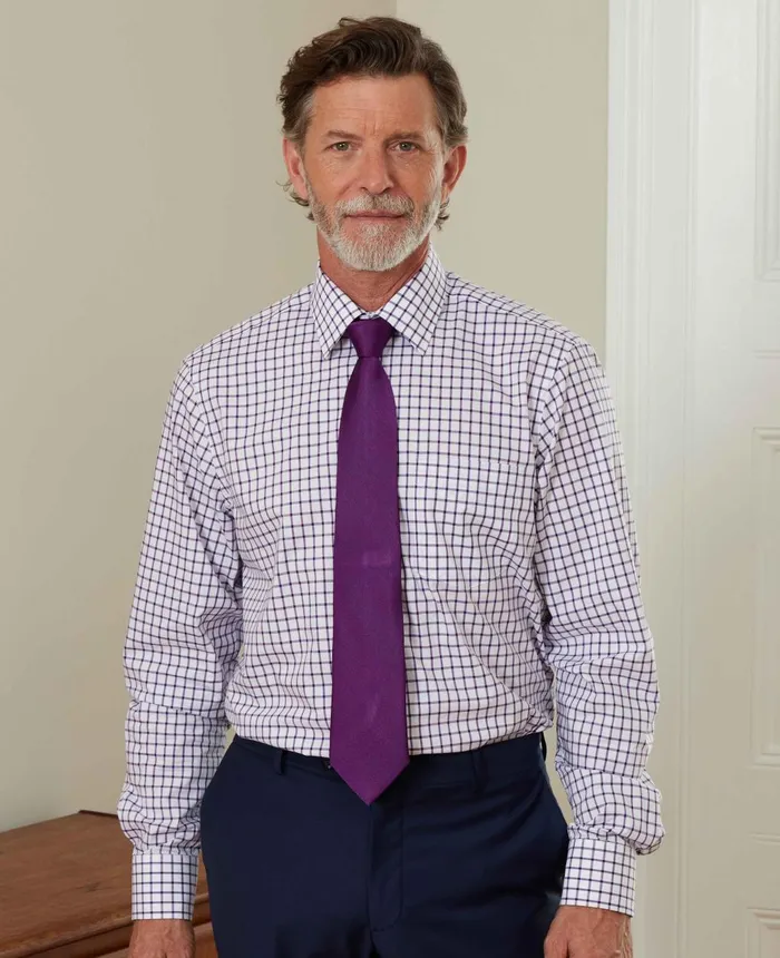 Savile Row Company White Purple Cotton Grid Check Classic Fit Formal Shirt 8211 Single Cuff Men Formal Shirts Savile Row Company White Purple Cotton Grid Check Classic Fit Formal Shirt 8211 Single Cuff Men Formal Shirts