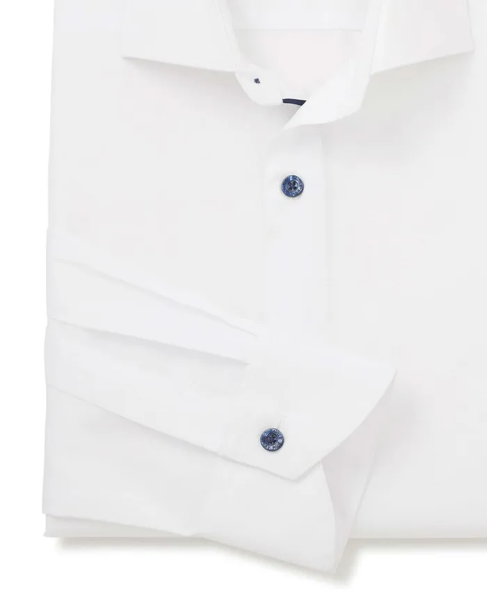 Savile Row Company White Slim Fit Contrast Button SmartCasual Shirt 8211 Single Cuff Navy Buttons Men Casual Shirts Savile Row Company White Slim Fit Contrast Button SmartCasual Shirt 8211 Single Cuff Navy Buttons Men Casual Shirts