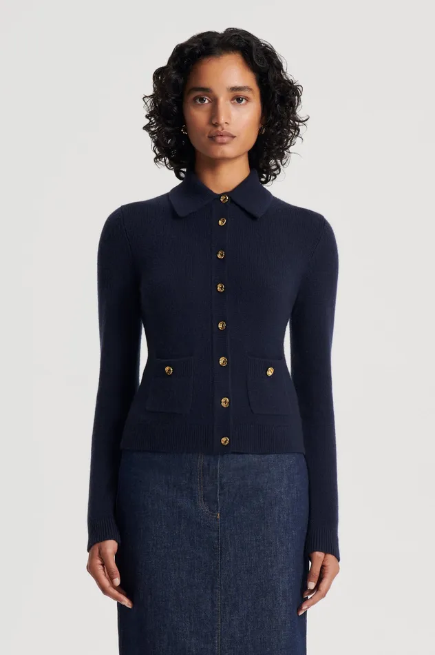Scanlan Theodore CASHMERE SHIRT NAVY Women Knitwear Scanlan Theodore CASHMERE SHIRT NAVY Women Knitwear