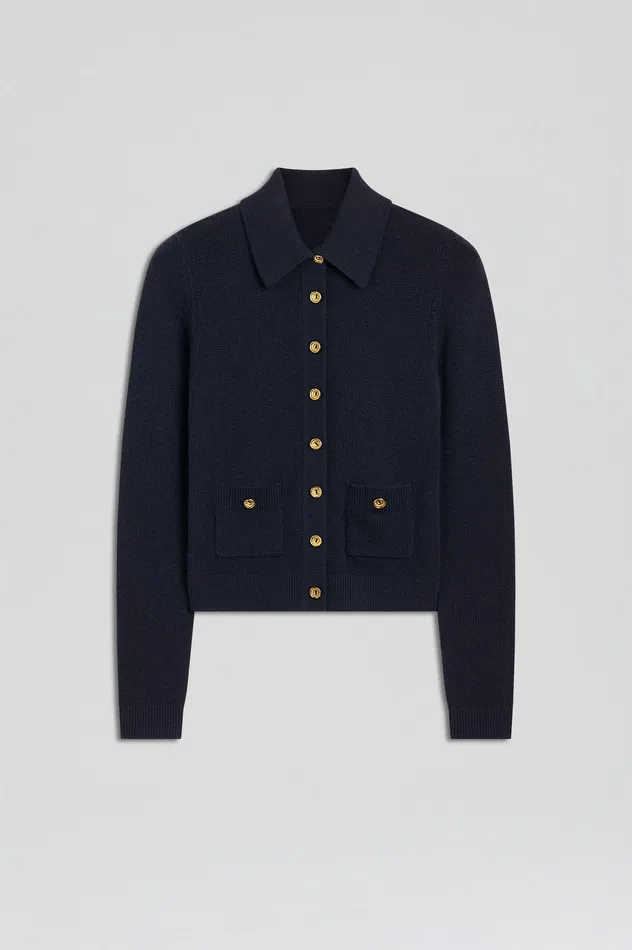 Scanlan Theodore CASHMERE SHIRT NAVY Women Knitwear Scanlan Theodore CASHMERE SHIRT NAVY Women Knitwear