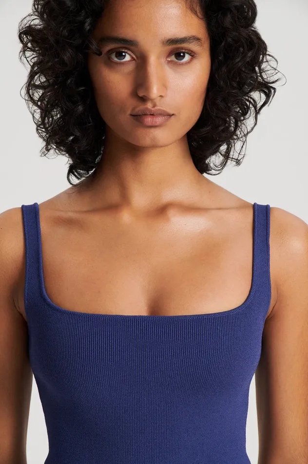Scanlan Theodore CREPE KNIT SQUARE CAMISOLE ROYAL Women Tops Scanlan Theodore CREPE KNIT SQUARE CAMISOLE ROYAL Women Tops