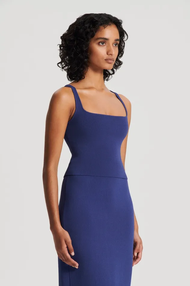 Scanlan Theodore CREPE KNIT SQUARE CAMISOLE ROYAL Women Tops Scanlan Theodore CREPE KNIT SQUARE CAMISOLE ROYAL Women Tops