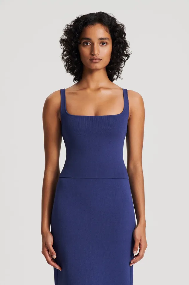 Scanlan Theodore CREPE KNIT SQUARE CAMISOLE ROYAL Women Tops Scanlan Theodore CREPE KNIT SQUARE CAMISOLE ROYAL Women Tops