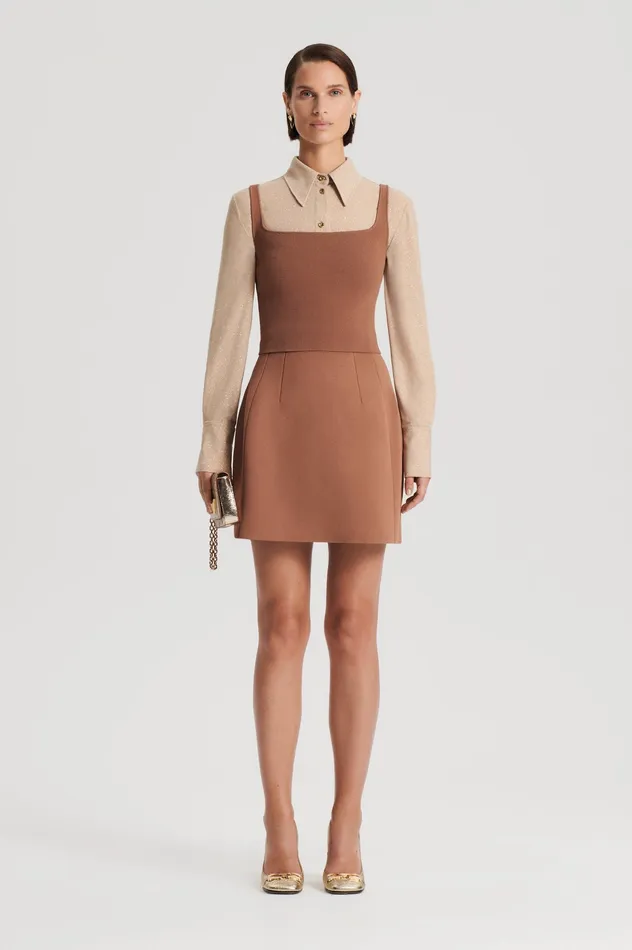 Scanlan Theodore CREPE KNIT SQUARE CAMISOLE SPICE Women Tops