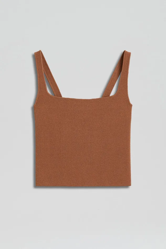 Scanlan Theodore CREPE KNIT SQUARE CAMISOLE SPICE Women Tops Scanlan Theodore CREPE KNIT SQUARE CAMISOLE SPICE Women Tops