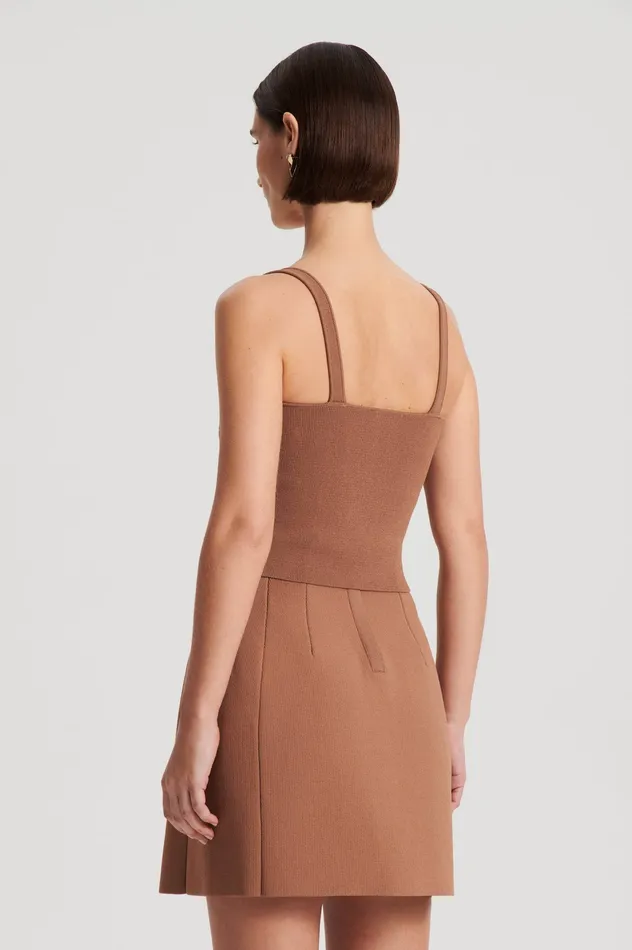 Scanlan Theodore CREPE KNIT SQUARE CAMISOLE SPICE Women Tops Scanlan Theodore CREPE KNIT SQUARE CAMISOLE SPICE Women Tops