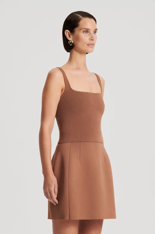 Scanlan Theodore CREPE KNIT SQUARE CAMISOLE SPICE Women Tops Scanlan Theodore CREPE KNIT SQUARE CAMISOLE SPICE Women Tops