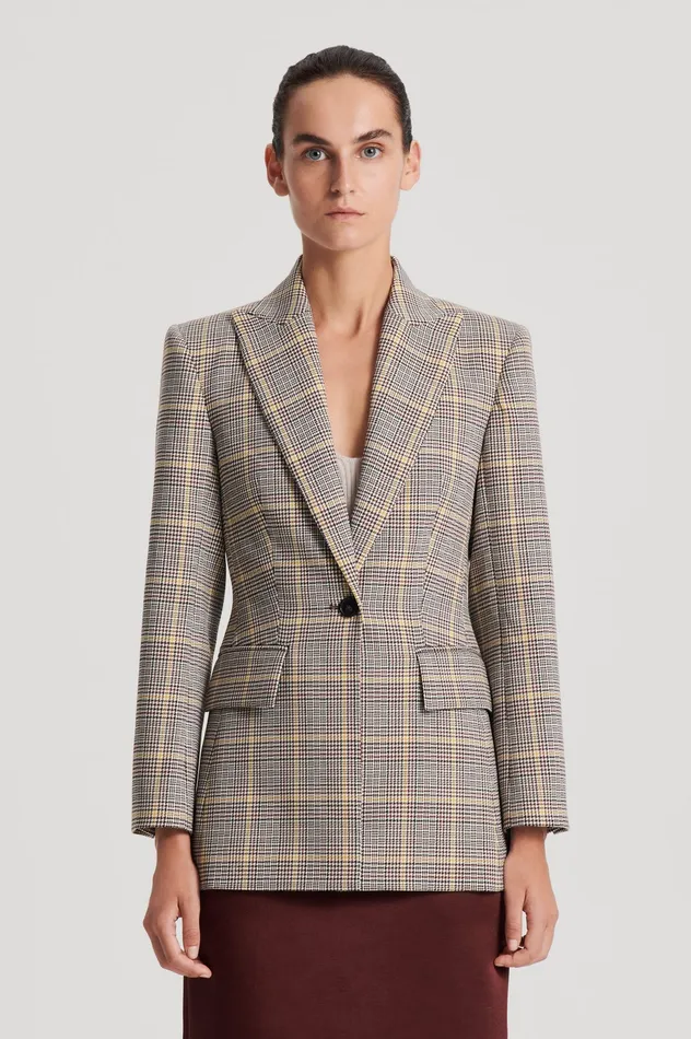 Scanlan Theodore PLAID TAILORED JACKET GINGER Women Jackets Scanlan Theodore PLAID TAILORED JACKET GINGER Women Jackets