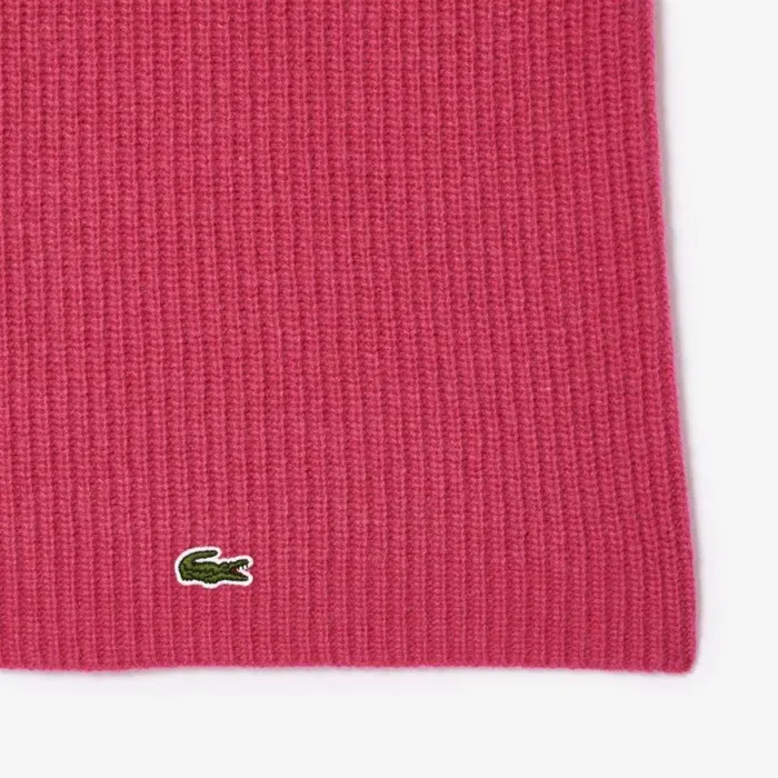 Scarves and Gloves Women Lacoste Women039s Cashmere Ribbed Knit Infinity Scarf Fushia Pink Sqi