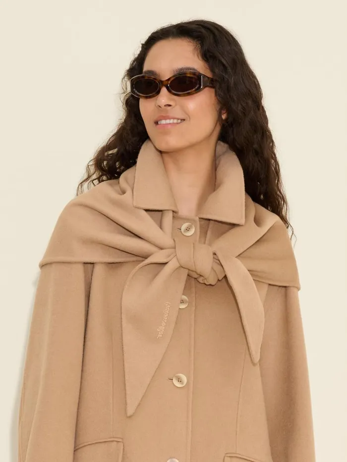 Scarves WomenMen Holzweiler Felsa Wool Scarf Camel