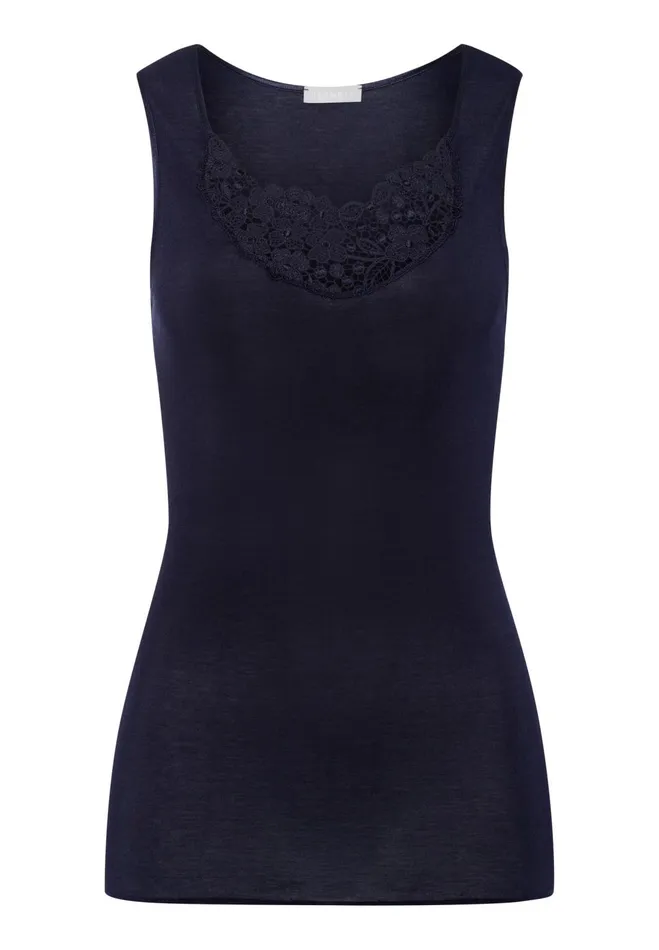 Scoop Neck Tank Top Deep Navy Women HANRO Lounge Tops