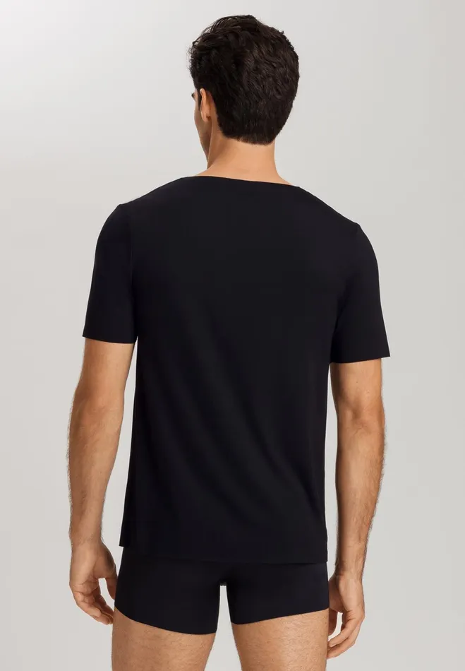 Seamless VNeck TShirt Black Men HANRO Tops and Tees