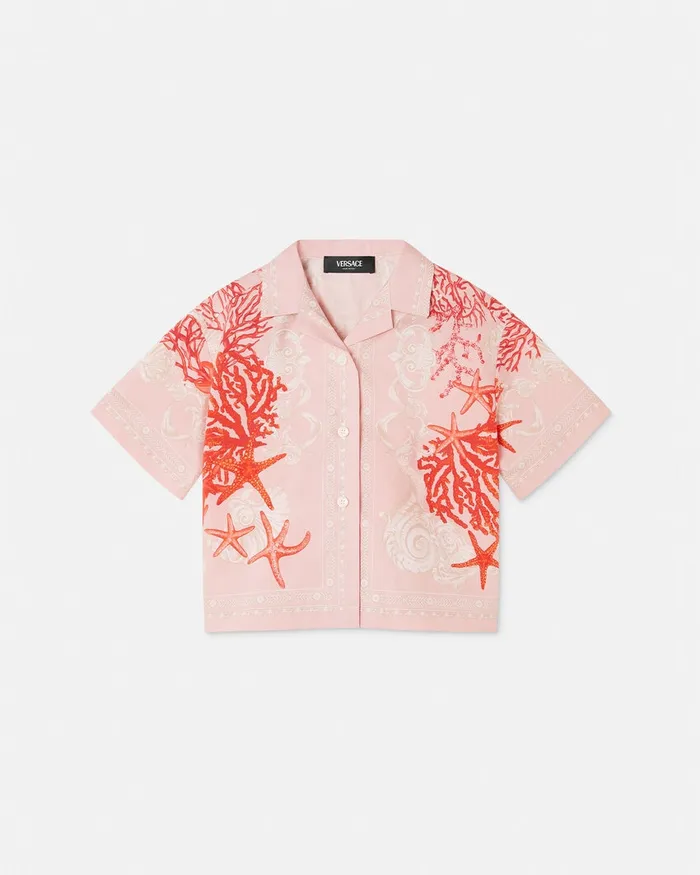 Shirts and Tshirts Kids Versace Barocco Sea Shirt Coral
