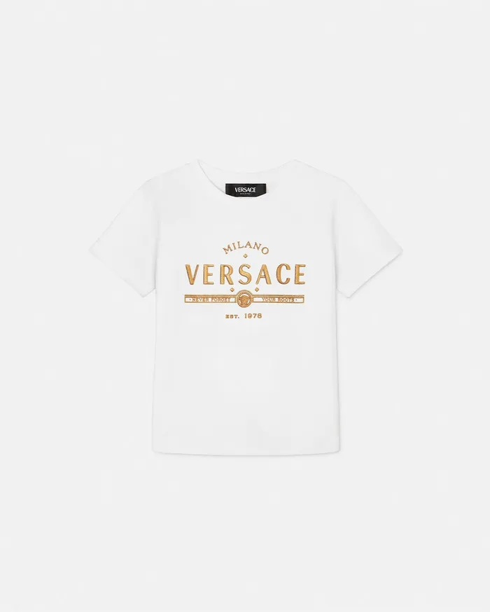 Shirts and Tshirts Kids Versace Logo TShirt Whiteprint