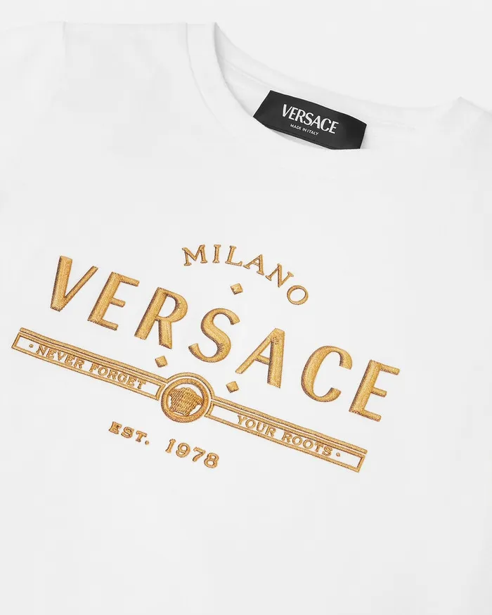 Shirts and Tshirts Kids Versace Logo TShirt Whiteprint