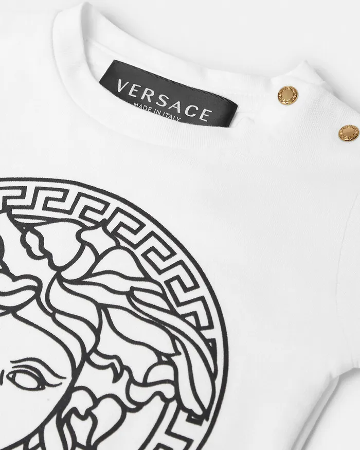 Shirts and Tshirts Kids Versace Medusa Baby TShirt Blackwhite