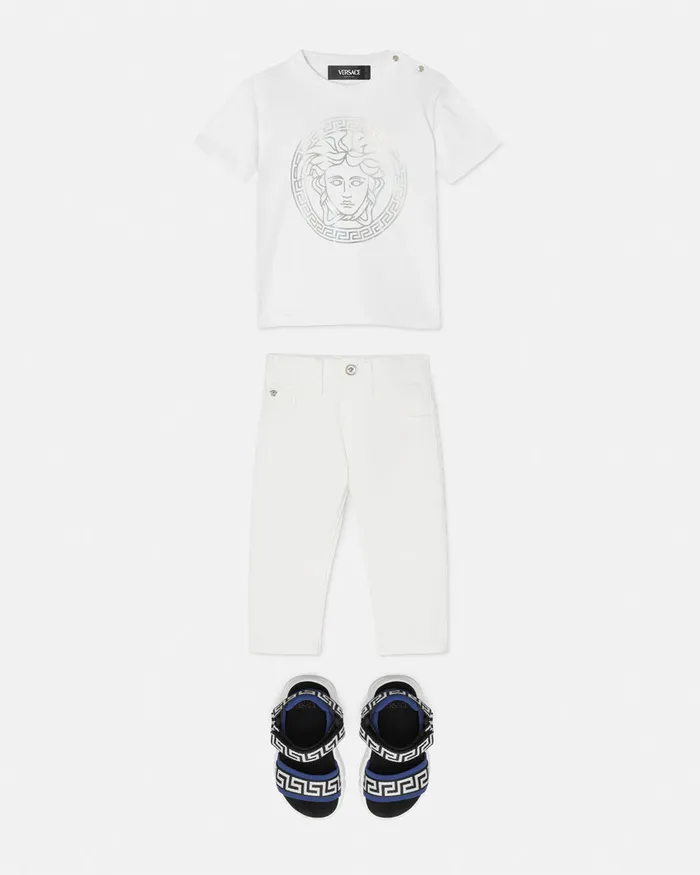 Shirts and Tshirts Kids Versace Medusa Baby TShirt Whitesilver