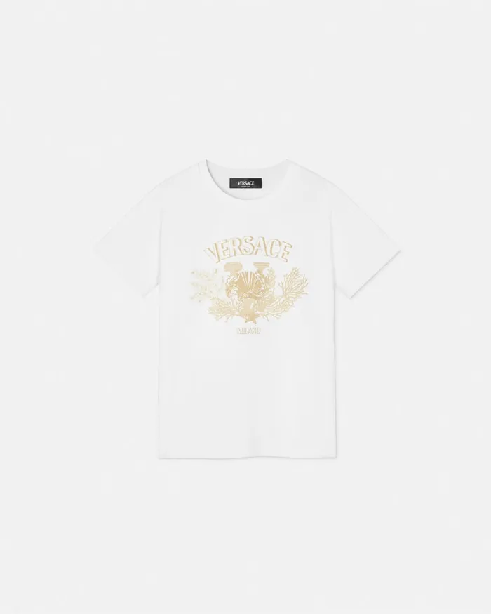 Shirts and Tshirts Kids Versace University Coral TShirt White