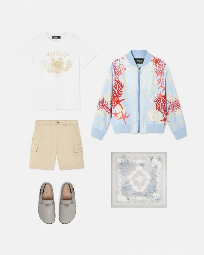 Shirts and Tshirts Kids Versace University Coral TShirt White