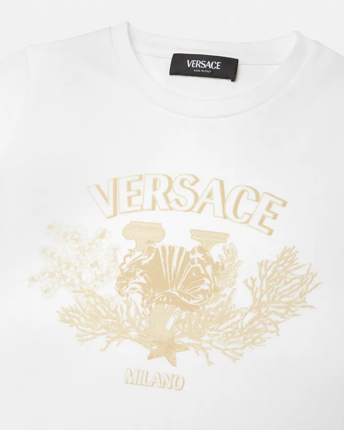 Shirts and Tshirts Kids Versace University Coral TShirt White