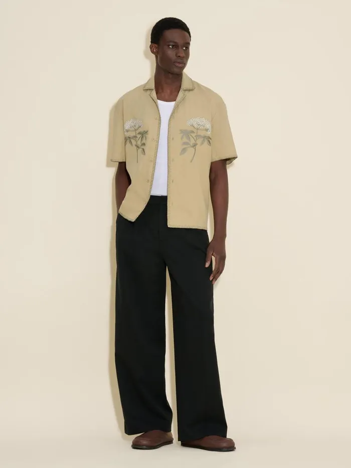 Shirts and Tops Men Holzweiler Pier Ripstop Embroidery Shirt Beige