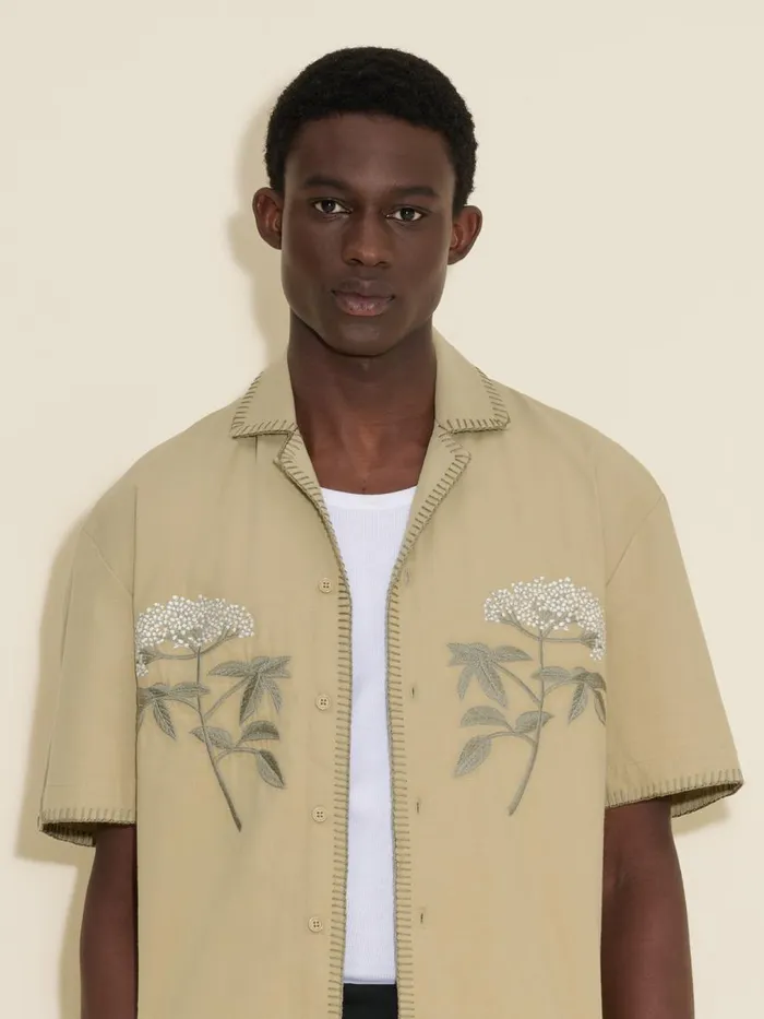 Shirts and Tops Men Holzweiler Pier Ripstop Embroidery Shirt Beige