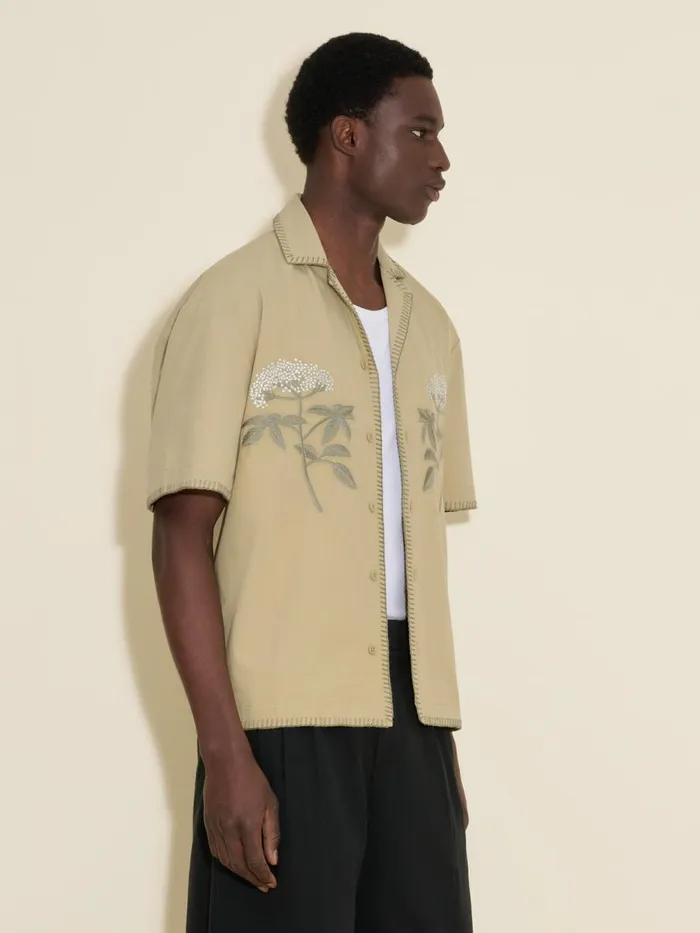 Shirts and Tops Men Holzweiler Pier Ripstop Embroidery Shirt Beige