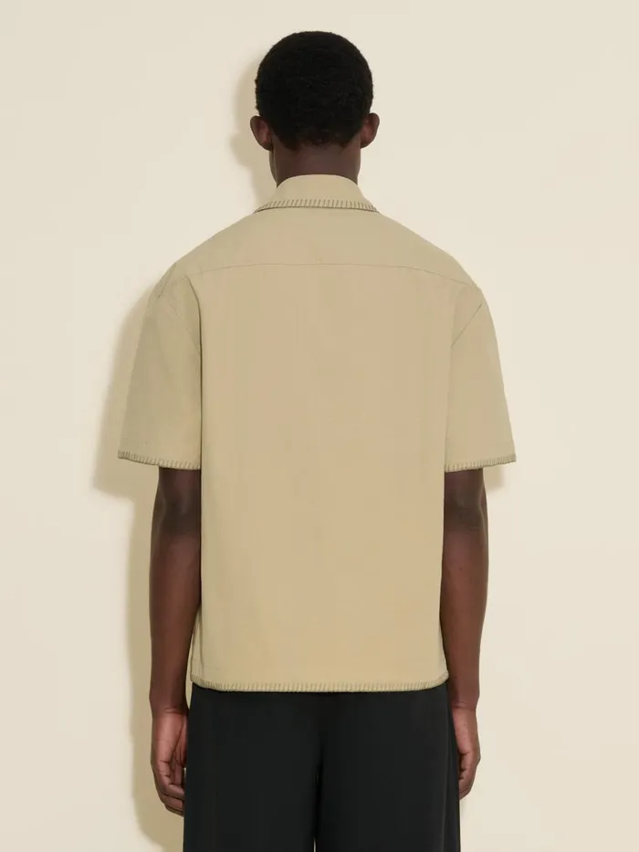 Shirts and Tops Men Holzweiler Pier Ripstop Embroidery Shirt Beige