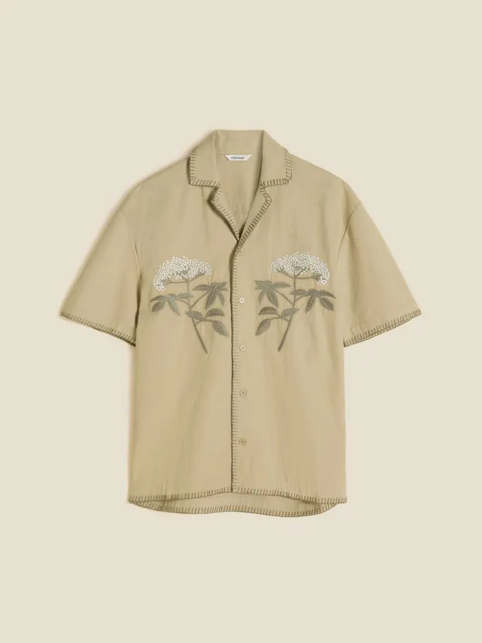 Shirts and Tops Men Holzweiler Pier Ripstop Embroidery Shirt Beige