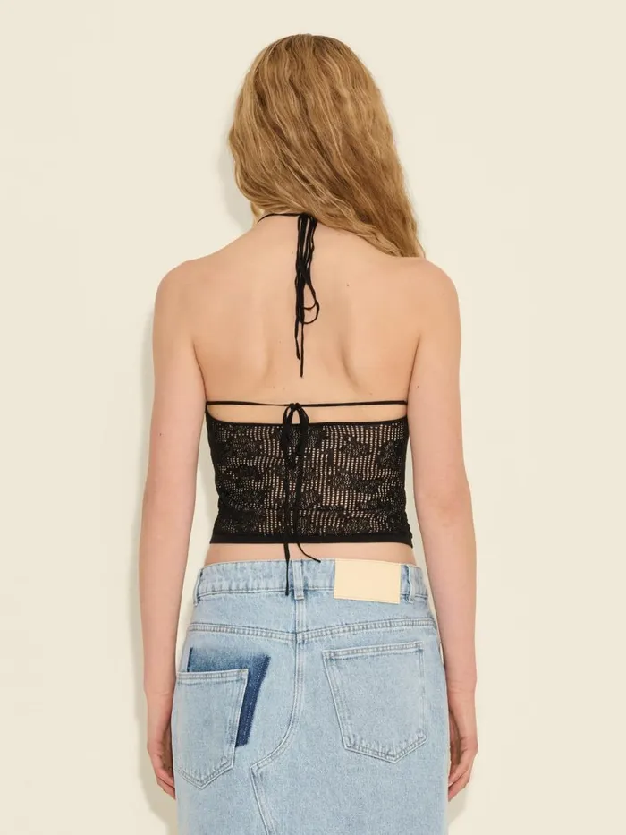 Shirts and Tops Women Holzweiler Lace Knit Top Black