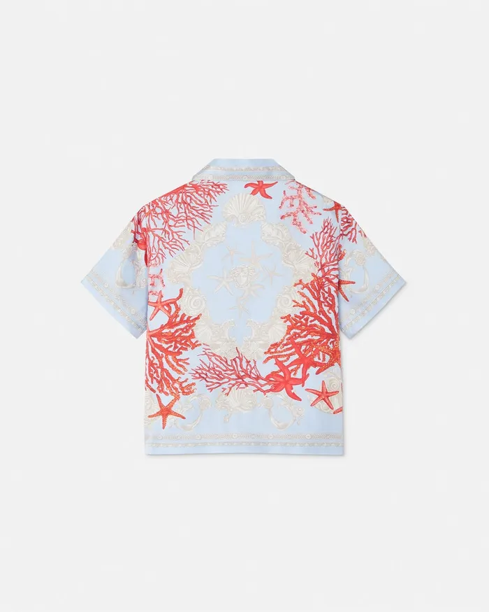 Shirts Kids Versace Barocco Sea Silk Shirt Blueprint