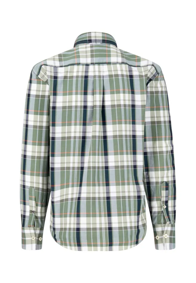 Shirts Men FYNCHHATTON Carroted Shirt With Buttondown Collar Dark Emeraldvibrant Bluerust