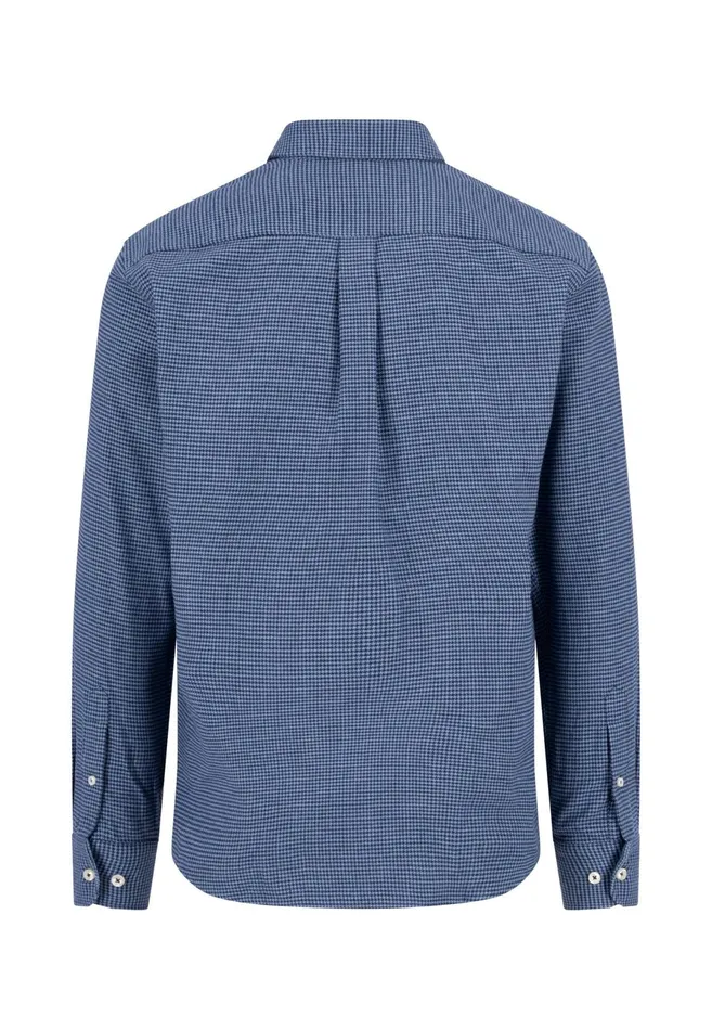Shirts Men FYNCHHATTON Checked Shirt With Buttondown Collar Cloud Bluecharcoal