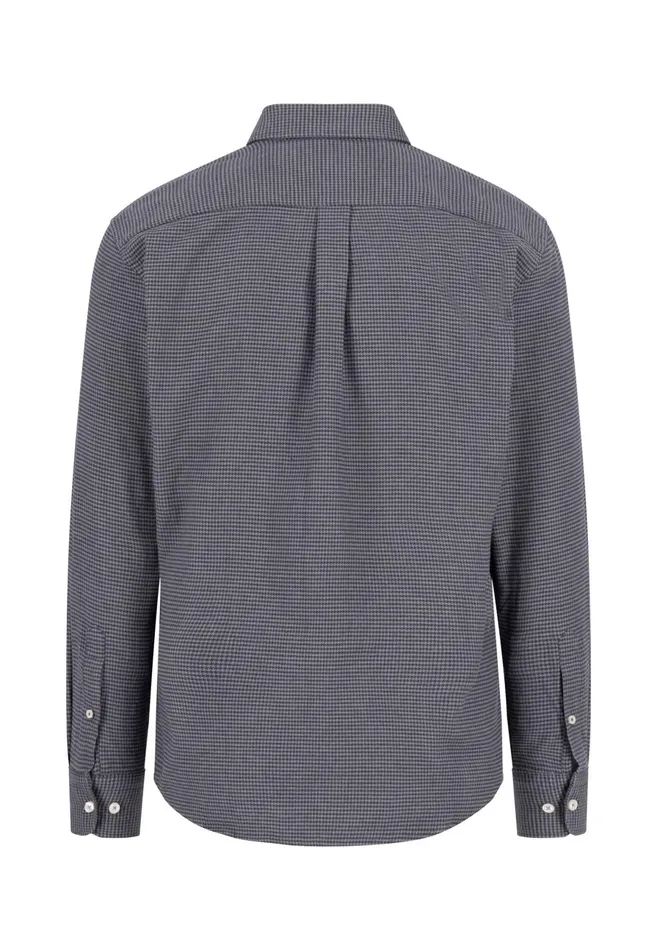 Shirts Men FYNCHHATTON Checked Shirt With Buttondown Collar Cloud Bluecharcoal