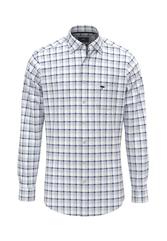 Shirts Men FYNCHHATTON Checked Shirt With Buttondown Collar Vivid Yellowpoppy Redsummer Breeze