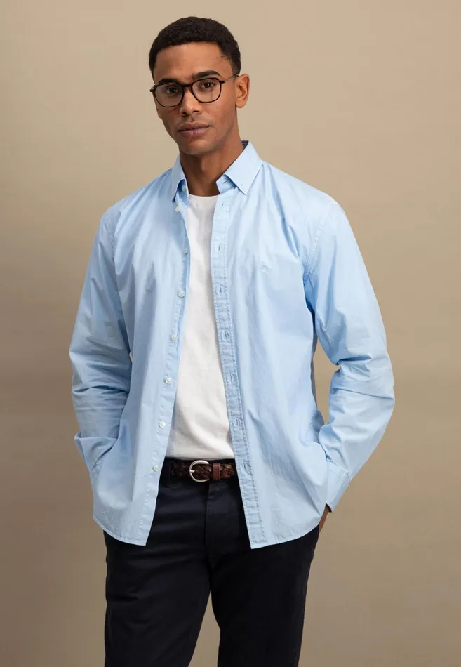 Shirts Men FYNCHHATTON Cotton Shirt With Buttondown Collar Summer Breezepeenavyturf Green
