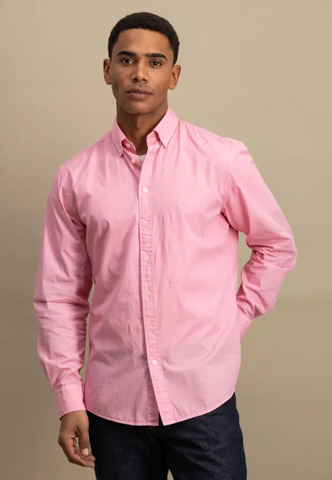 Shirts Men FYNCHHATTON Cotton Shirt With Buttondown Collar Summer Breezepeenavyturf Green