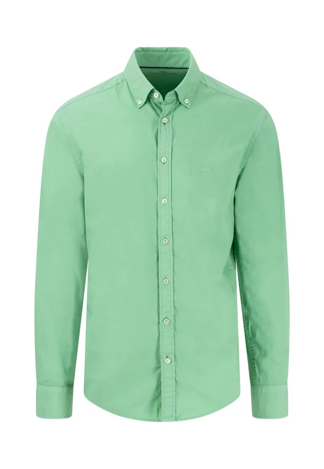 Shirts Men FYNCHHATTON Cotton Shirt With Buttondown Collar Summer Breezepeenavyturf Green