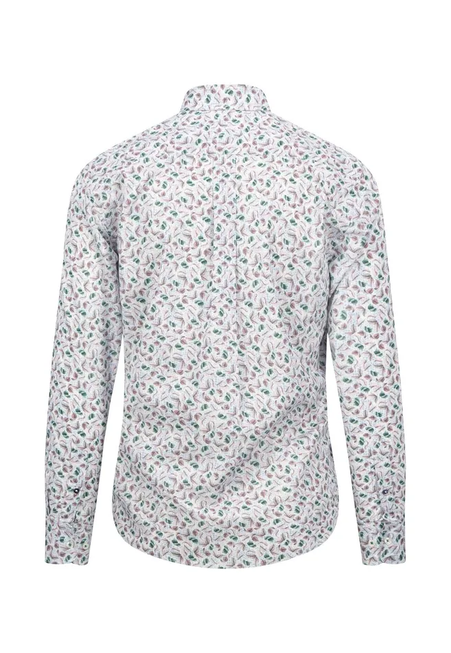 Shirts Men FYNCHHATTON Cotton Shirt With Flower Print Light Khakicloud Bluepale Blush