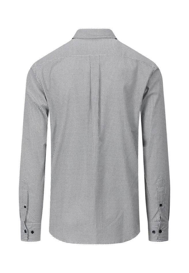 Shirts Men FYNCHHATTON Cotton Shirt With Minimal Print Midnightdark Navynavy