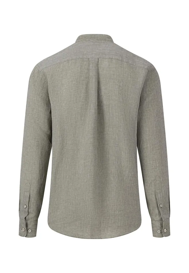 Shirts Men FYNCHHATTON Light Premium Linen Shirt With A Stand up Collar Whitestonenavydusty Olivesummer Breezeblack