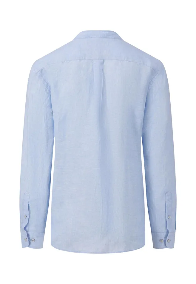 Shirts Men FYNCHHATTON Light Premium Linen Shirt With A Stand up Collar Whitestonenavydusty Olivesummer Breezeblack