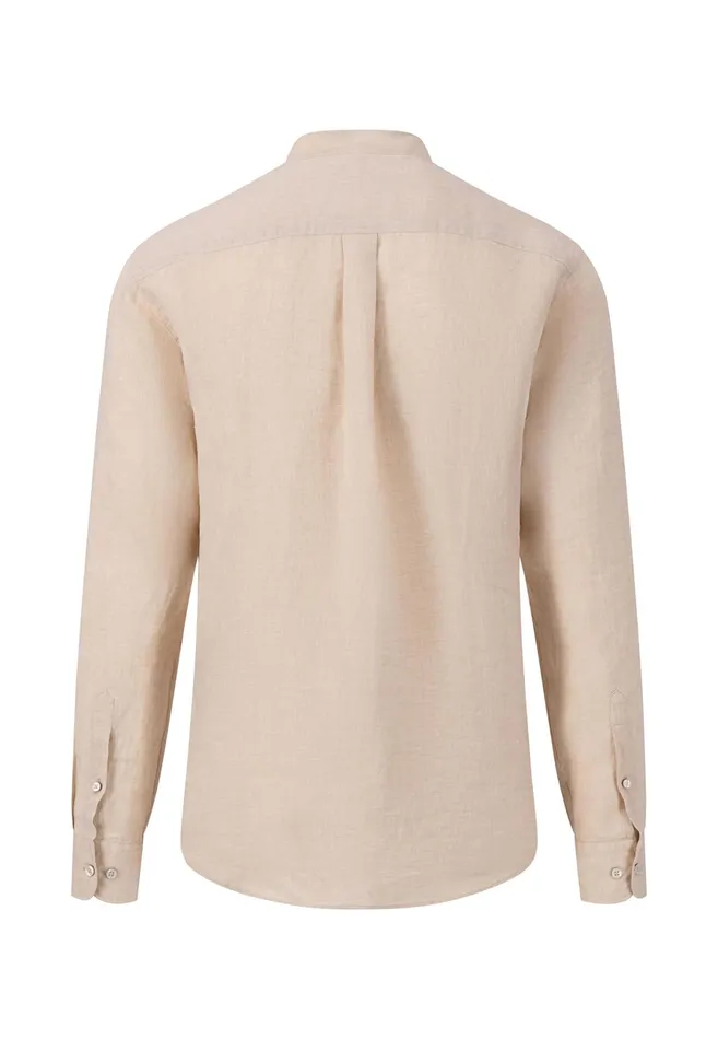 Shirts Men FYNCHHATTON Light Premium Linen Shirt With A Stand up Collar Whitestonenavydusty Olivesummer Breezeblack
